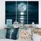 Designart - Super Moon Over The Sea I - Modern Canvas Wall Art Print